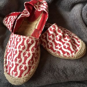 Etienne Aigner Red Lobster Print Espadrilles
